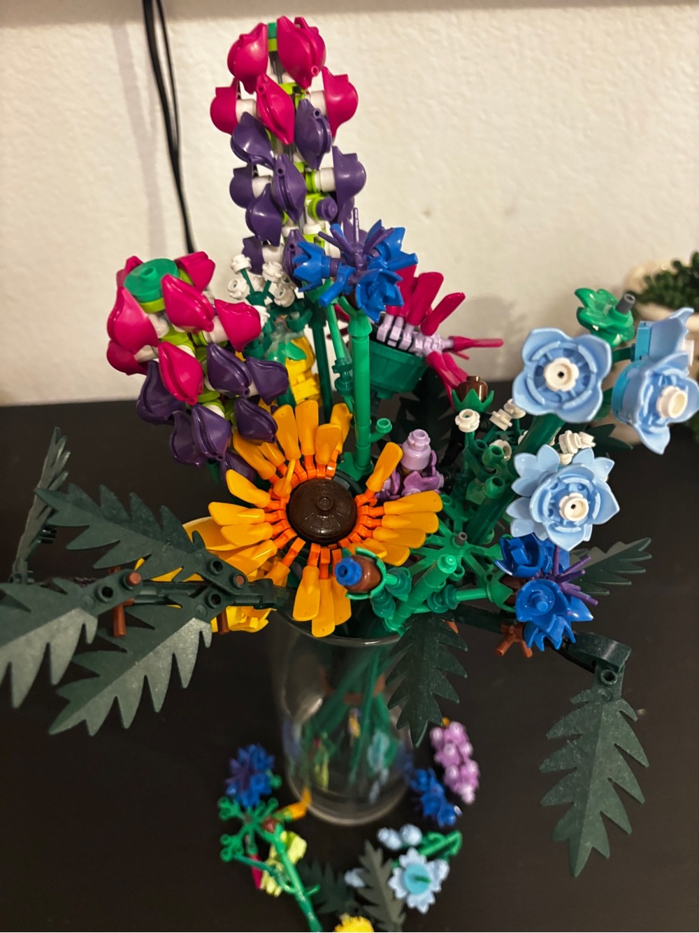 Lego Handcrafted Multicolor Floral Bouquet - Decorative Home Accent